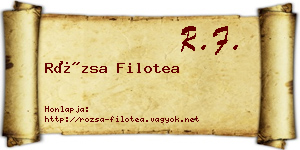Rózsa Filotea névjegykártya